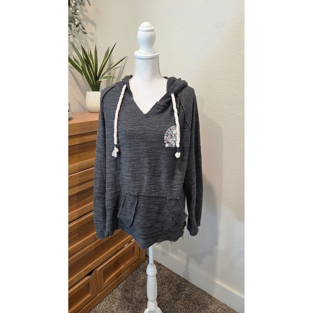 U.S. Vintage La Jolla CA Stay Salty Hoodie Distressed‎ Graphic Gray M